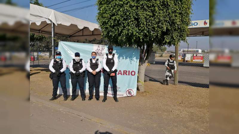 Policía Morelia mantiene acciones preventivas para evitar la propagación del COVID-19 