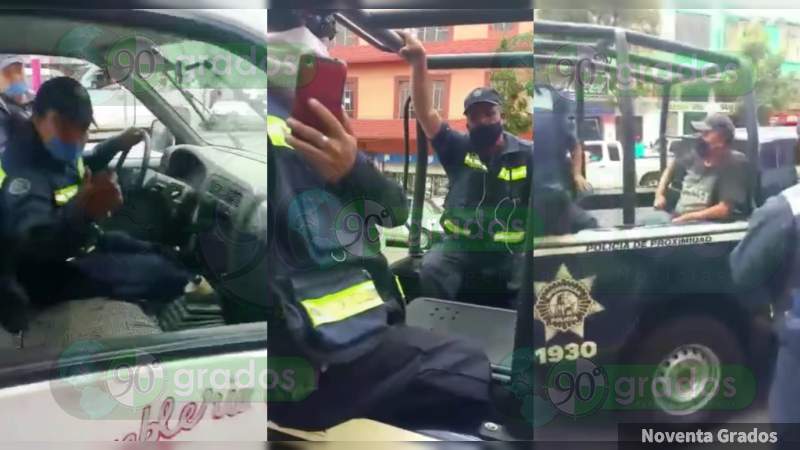 Por mal estacionado, Tránsito de Michoacán arresta a conductor y los mismos agentes se llevan su camioneta al depósito, en Zitácuaro