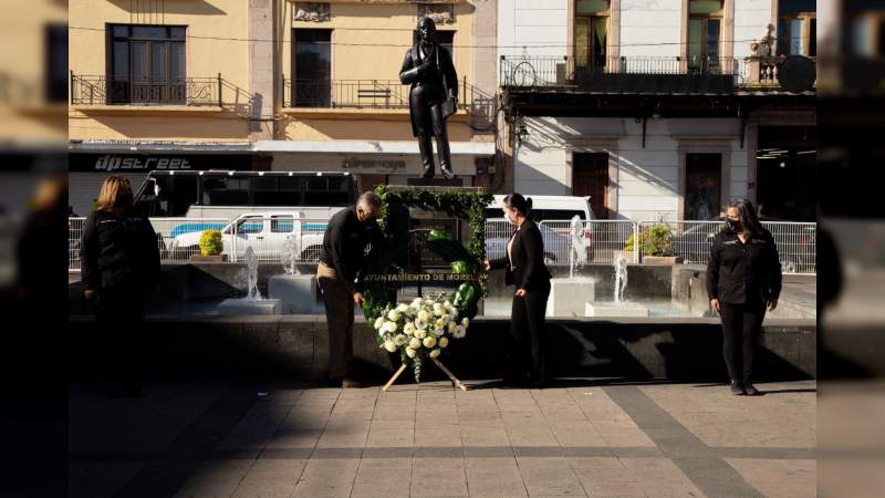 Ayuntamiento de Morelia, realiza acto por el CLIX aniversario luctuoso de Melchor Ocampo