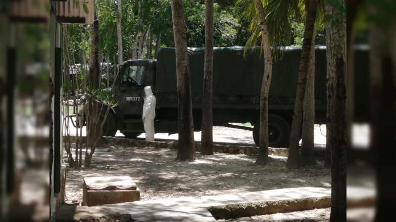 Exhiben condiciones inhumanas para militares con coronavirus en Bacalar, Quintana Roo