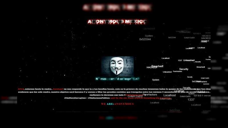 Anonymous hackea página de la Condusef y amenaza a Banxico y AMLO: “En la mañanera te daremos con todo” 