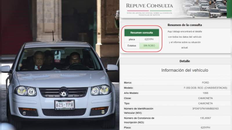 Reaparece López Obrador en “su” Volkswagen Jetta, con placas sobrepuestas 