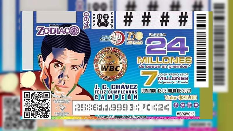 Julio César Chávez es la imagen de billete de Lotería y cumple años hoy 