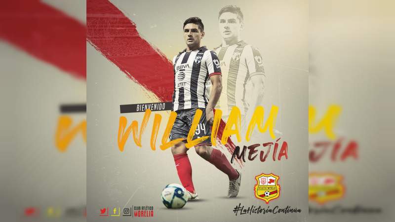 William Mejía, canterano del Monterrey, a préstamo por seis meses con el Atlético Morelia 