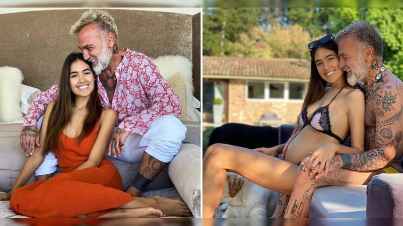 Con lluvia de polvo rosa en helicóptero, Gianluca Vacchi y su novia Sharon Fonseca revelan el género de su bebé 