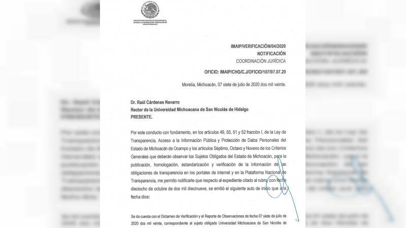 ¡Lo logró la Universidad Michoacana! Transparenta todo al 100 por ciento”