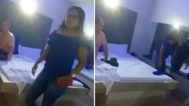 ¡Le cayó la suegra al motel!; la evidencia pero ella dice que fueron a "platicar"  