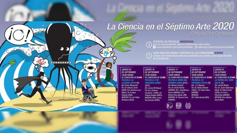 UNAM Morelia y Universidad Michoacana presentan “La ciencia en el séptimo arte” a distancia 