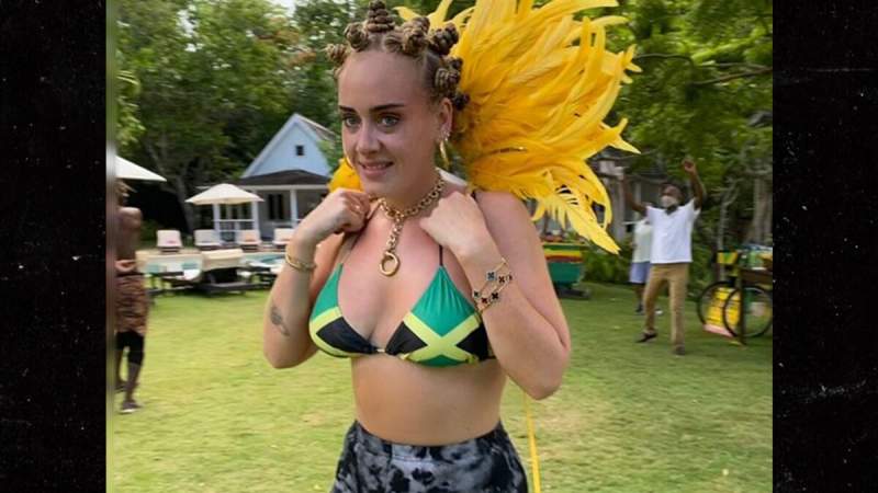La cantante Adele sorprende a sus fans vistiendo un bikini y aparte es de Jamaica, con extravagante peinado 
