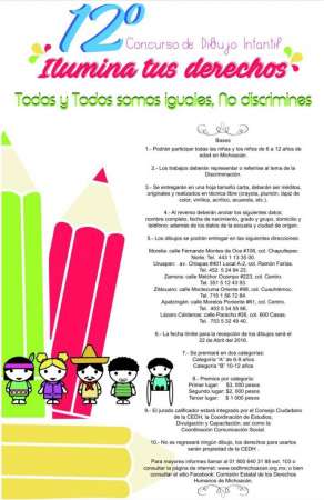 Abre CEDH convocatoria para concurso de dibujo infantil 