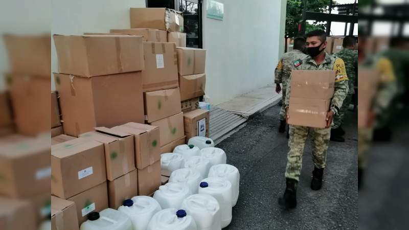 Por COVID-19 la 43 Zona Militar recibe insumos para apoyar a la población