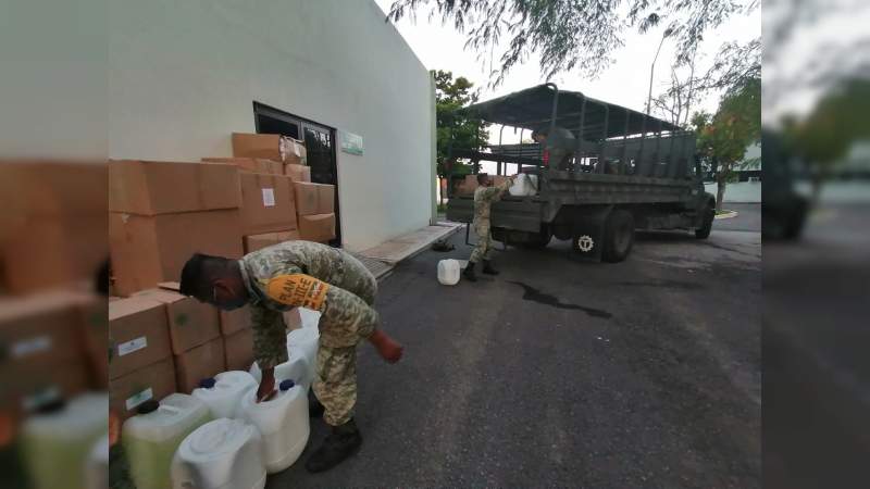 Por COVID-19 la 43 Zona Militar recibe insumos para apoyar a la población