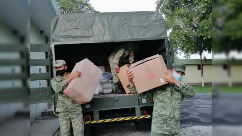 Por COVID-19 la 43 Zona Militar recibe insumos para apoyar a la población