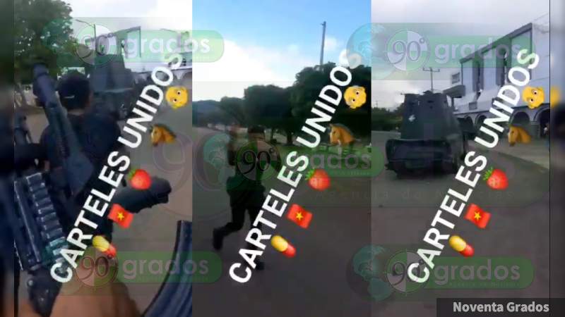 “¡El Aguaje ya es de Los Viagras!”: Sicarios se graban en plaza de Aguililla, paseando armados y con camión “monstruo” 