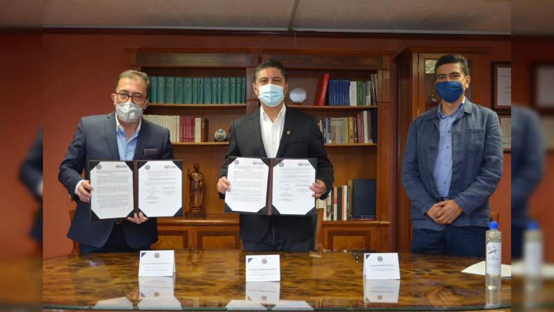 Signa Rector Rául Cárdenas carta de intención para fortalecer agenda digital nicolaita