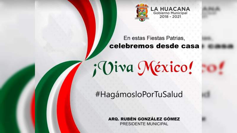 Ceremonias del Grito de Independencia en la región Apatzingán serán de manera virtual