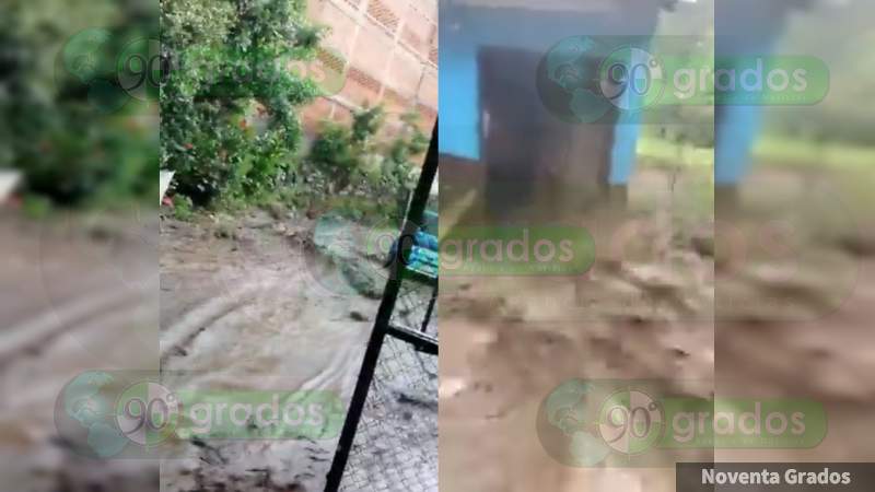 Se desbordan ríos por lluvias en Peribán; gobierno del estado, pasivo ante contingencia: "Hasta un metro de agua" en las casas 