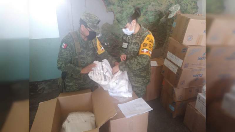 Recibe la 43 Zona Militar insumos médicos para combatir al COVID-19