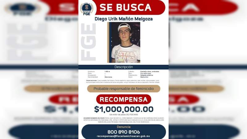 Confirma Fiscalía del Estado la detención de Diego Melgoza presunto feminicida de Jessica González 