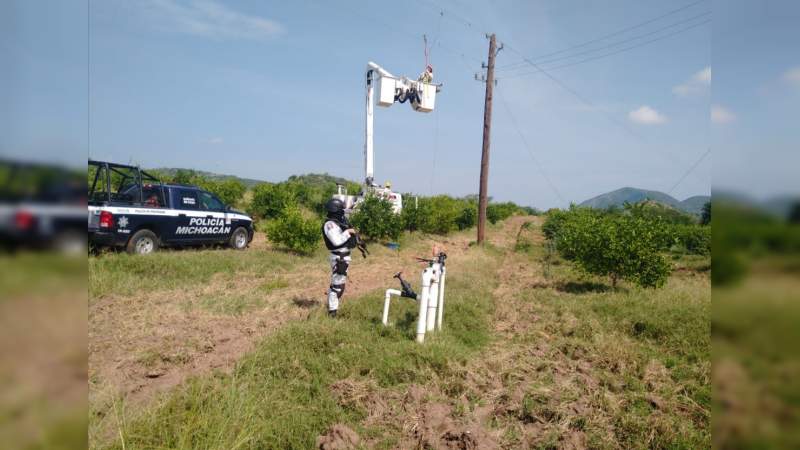 Quedó restablecida la luz eléctrica en los poblados Naranjo de Chila y el Charapo, Aguililla 