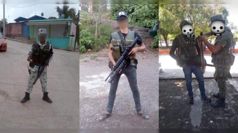 Con uniformes apócrifos y reunidos con militares, circulan fotos de miembros del crimen organizado en Michoacán