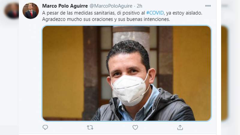 Marco Polo Aguirre Chávez, otro contagiado por Covid-19 en la 74 legislatura del Congreso de Michoacán 
