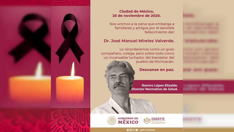 De manera oficial familiares del médico José Manuel Mireles Valverde falleció a causa de Covid-19