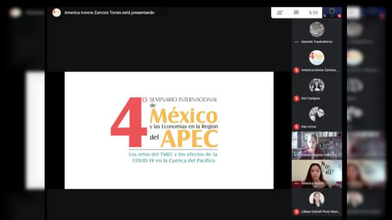 Participa UMSNH en Seminario Internacional para analizar los efectos del COVID-19 en la economía de la Cuenca del Pacífico
