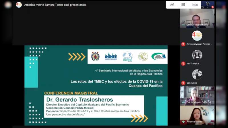 Participa UMSNH en Seminario Internacional para analizar los efectos del COVID-19 en la economía de la Cuenca del Pacífico