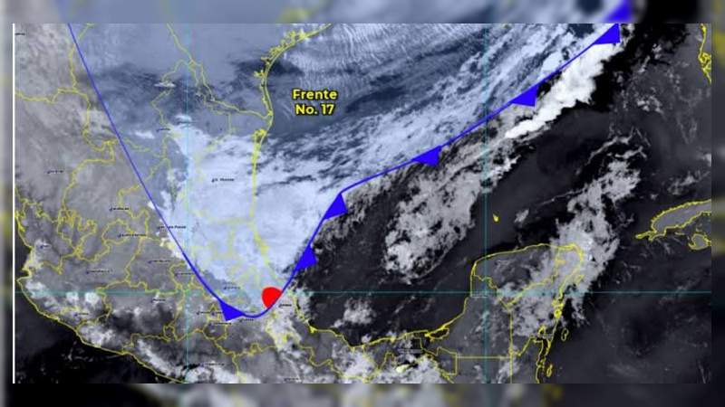 Frente frío 17 afectaría este martes al estado de Michoacán 