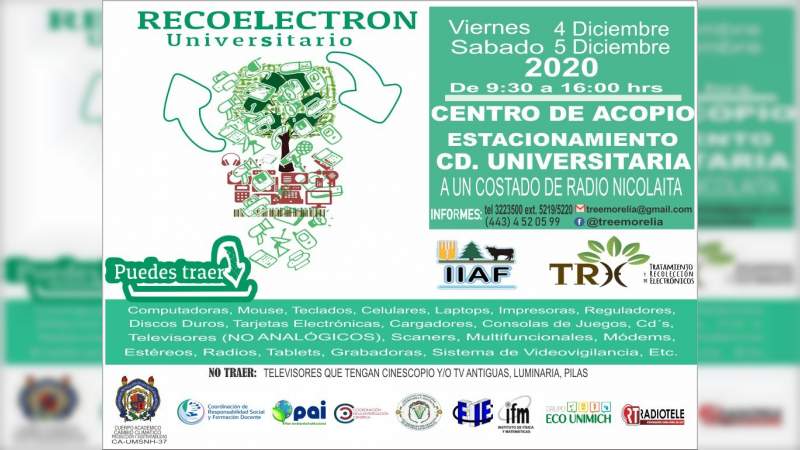 Este viernes y sábado, UMSNH realiza Recolectrón 2020 