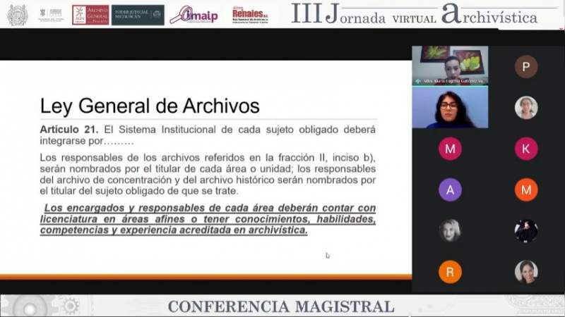 UMSNH realiza tercera jornada virtual archivística