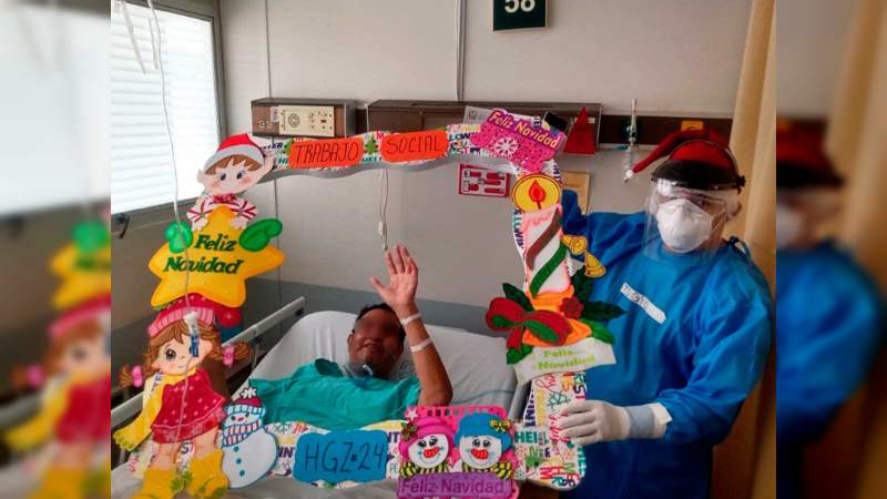 Trabajadores del IMSS dan alegría a pacientes con Covid-19 