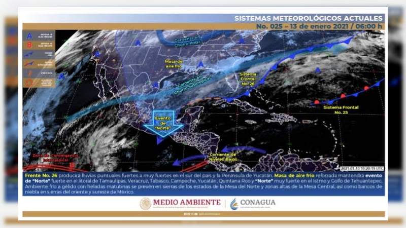 Continuarán las bajas temperaturas en el estado de Michoacán 