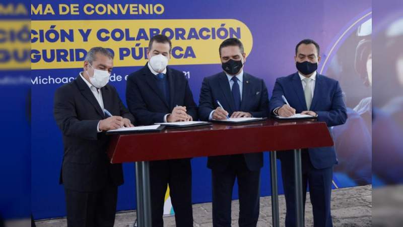 Gobierno de Morelia firma convenio de colaboración en seguridad pública con la federación y estado 