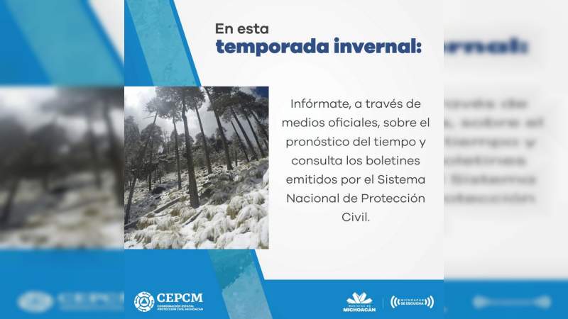 Invita PC estatal a tomar medidas preventivas por condiciones climáticas 