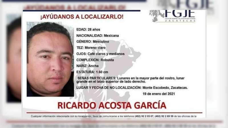 Desaparece Director de la Policía de Monte Escobedo, Zacatecas: Es el único agente de la corporación 