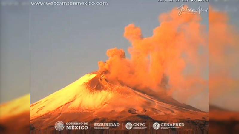 El Popocatépetl permanece en Amarillo Fase 2 por actividad volcánica 