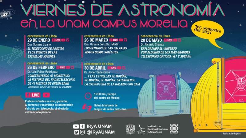 El Campus Morelia de la UNAM invita al ciclo de pláticas públicas Viernes de Astronomía 2021 