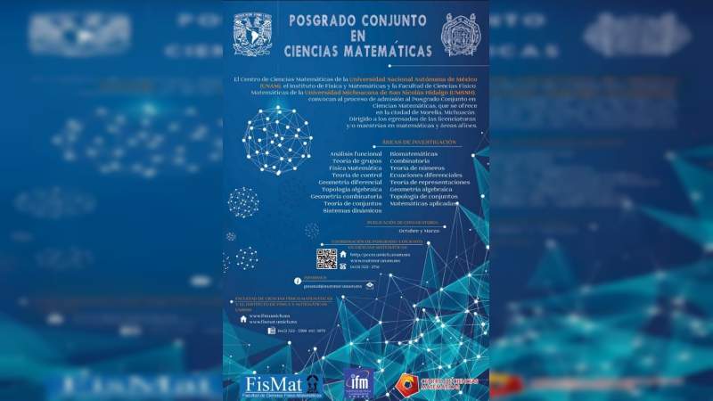 UMSNH convoca a posgrado en ciencias matemáticas 