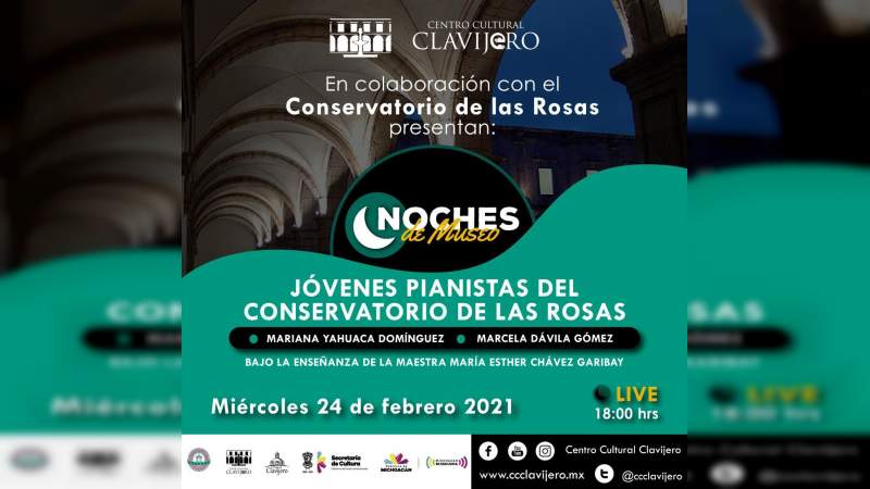 Regresan, con jóvenes pianistas, las Noches de Museo a Clavijero 