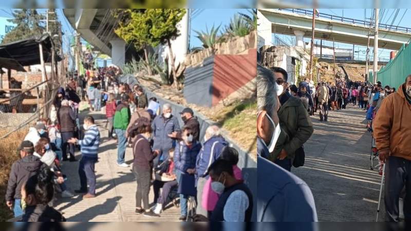 Termina campaña de vacunación Covid-19 en CDMX; cientos esperan su dosis el viernes; Ya no hay vacunas: Sheinbaum 