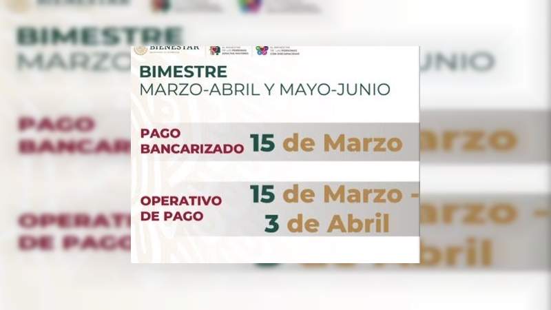 Estas son las fechas para el pago adelantado de los apoyos del Bienestar, pensiones y becas 