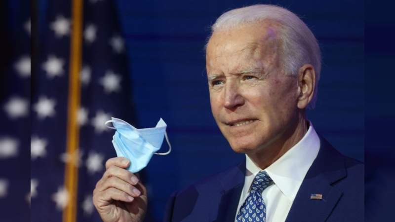 Joe Biden prevé distribuir 25 millones de cubrebocas para marzo 