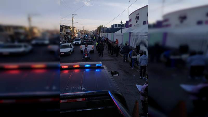 Implementan operativo de vigilancia ante aplicación de vacunas contra COVID-19 en Jacona 