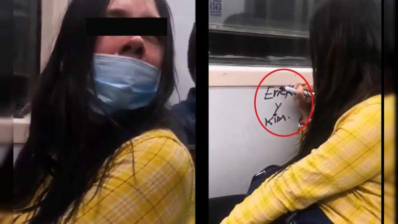 Surge "Lady Rayones" mujer pinta vagón en el Metro de la CDMX 