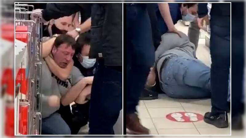 En Canadá un hombre fue sometido por empleados de la tienda tras negarse a usar cubrebocas 