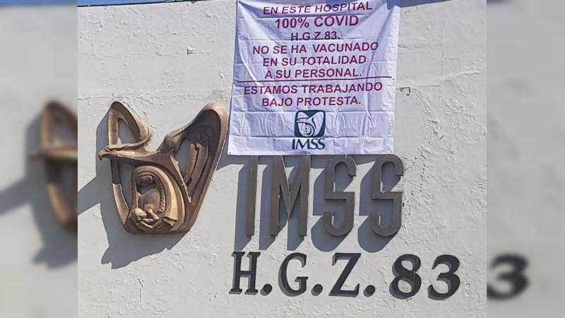 Permanece la manta en el IMSS de Camelinas de los trabajadores de salud que no han sido vacunados 
