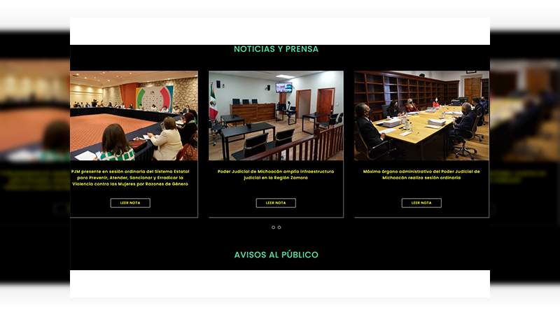 Nueva página de internet del Poder Judicial de Michoacán mejora la accesibilidad para personas con discapacidad