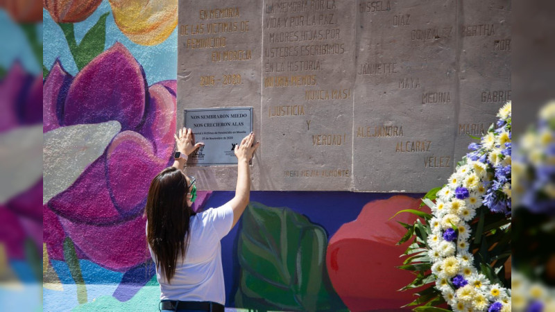 Morelia develó el Mural a Víctimas de Feminicidio